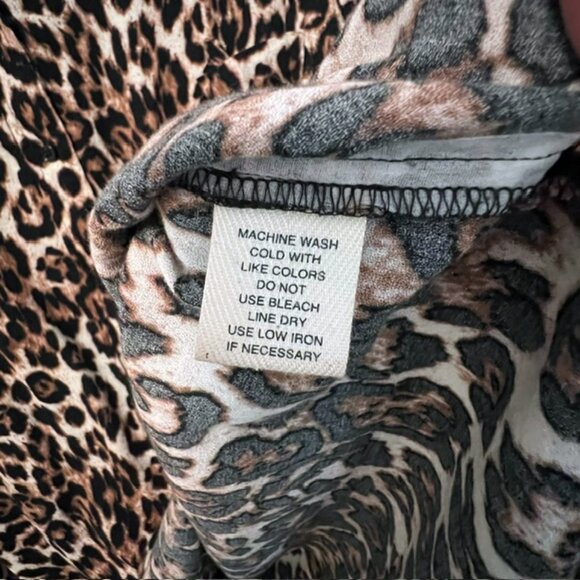 Westbound Woman Button-down Tunic, Leopard Print, Long Sleeve Plus Size 3X - Picture 6 of 6